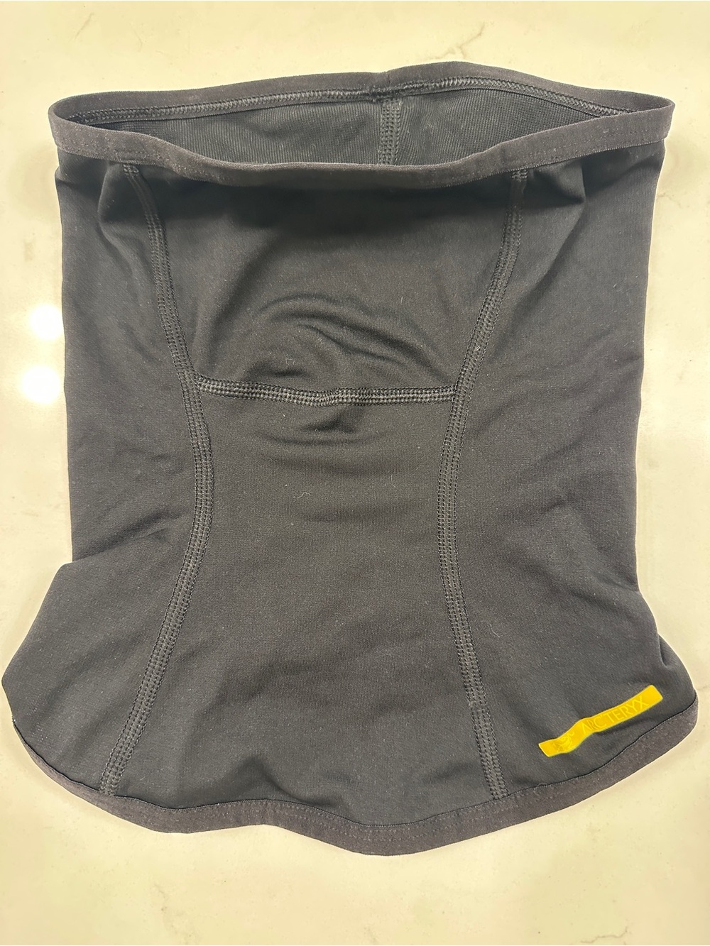 Arc'teryx Black Neck Gaiter with Yellow Accent - one size